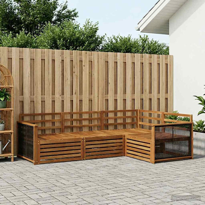 Udendørs sofagruppe 4 pcs Naturfarvet Massivt Akacietræ