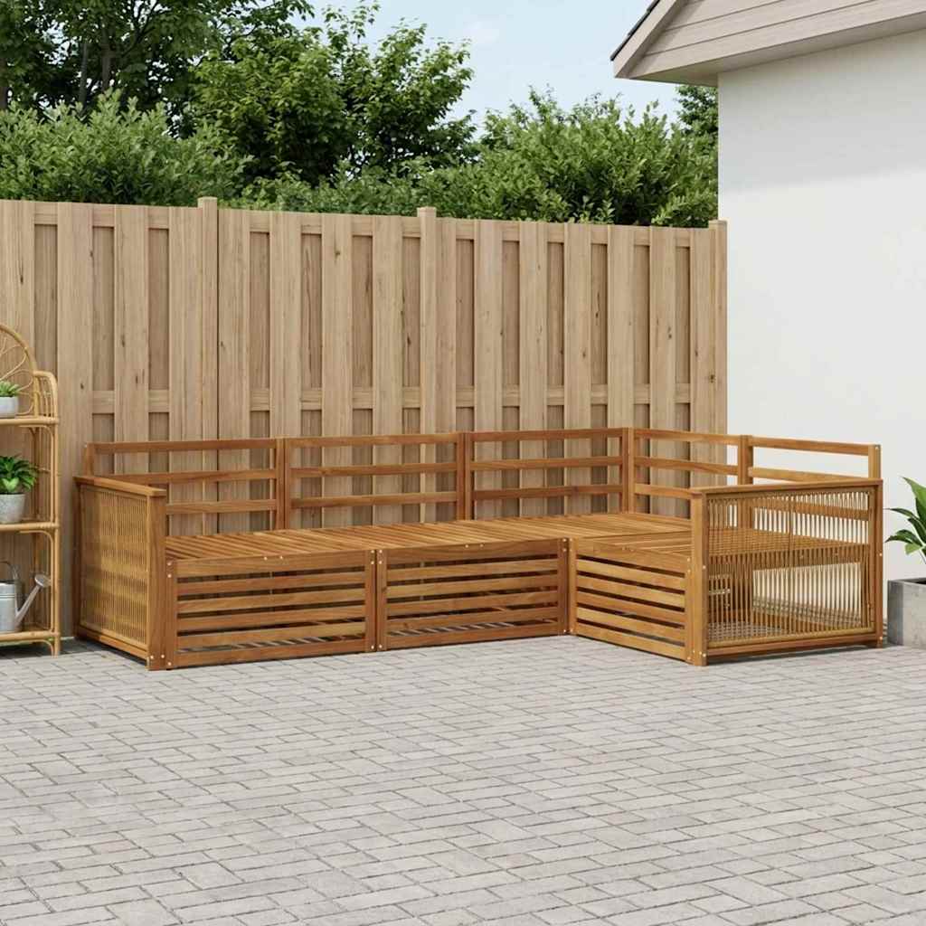 Udendørs sofagruppe 4 pcs Naturfarvet Massivt Akacietræ