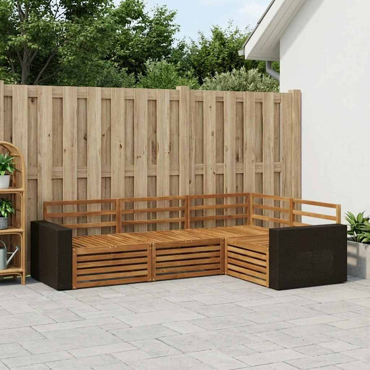 Udendørs sofagruppe 4 pcs Naturfarvet 255,5 x 176,5 x 73 cm