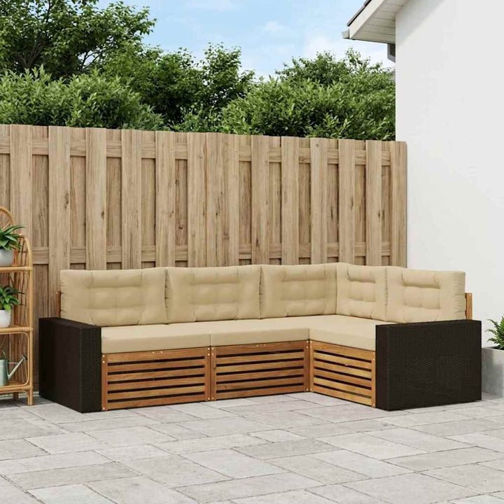 Udendørs sofagruppe 4 pcs Naturlig og Beige