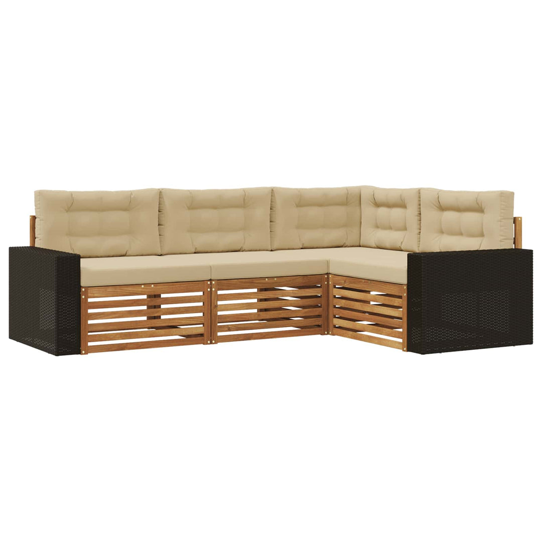 Udendørs sofagruppe 4 pcs Naturlig og Beige