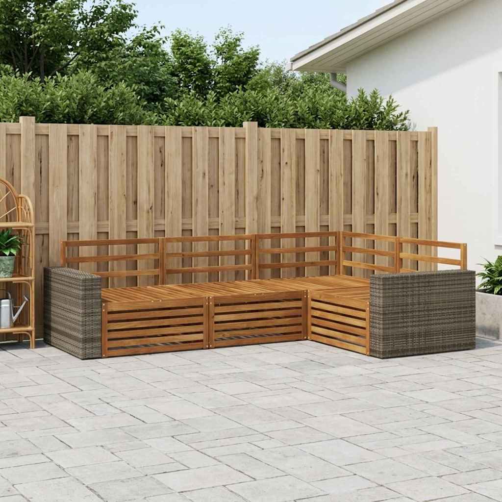 Udendørs sofagruppe 4 pcs Naturfarvet 255,5 x 176,5 x 73 cm