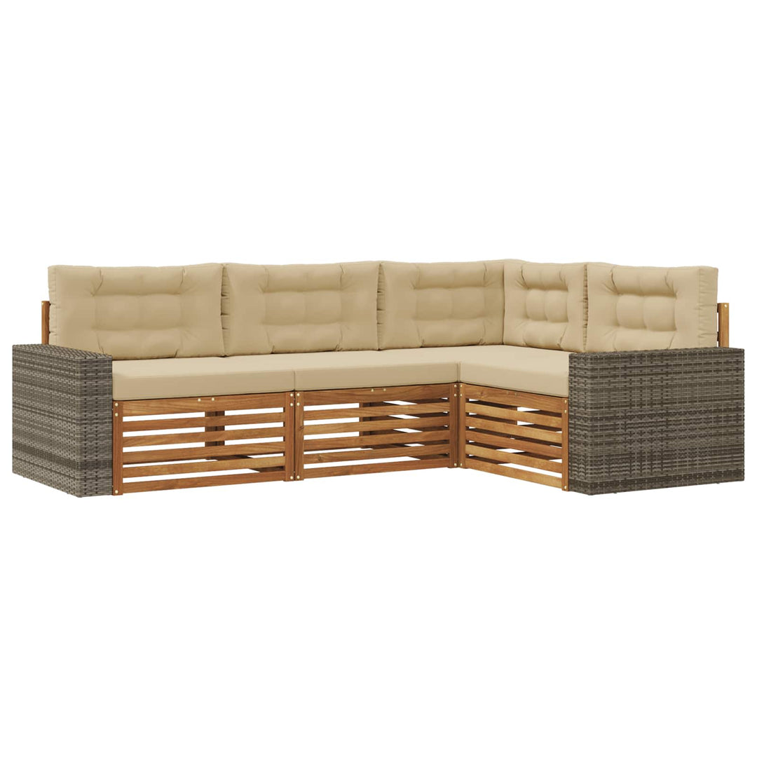 Udendørs sofagruppe 4 pcs Naturlig og Beige