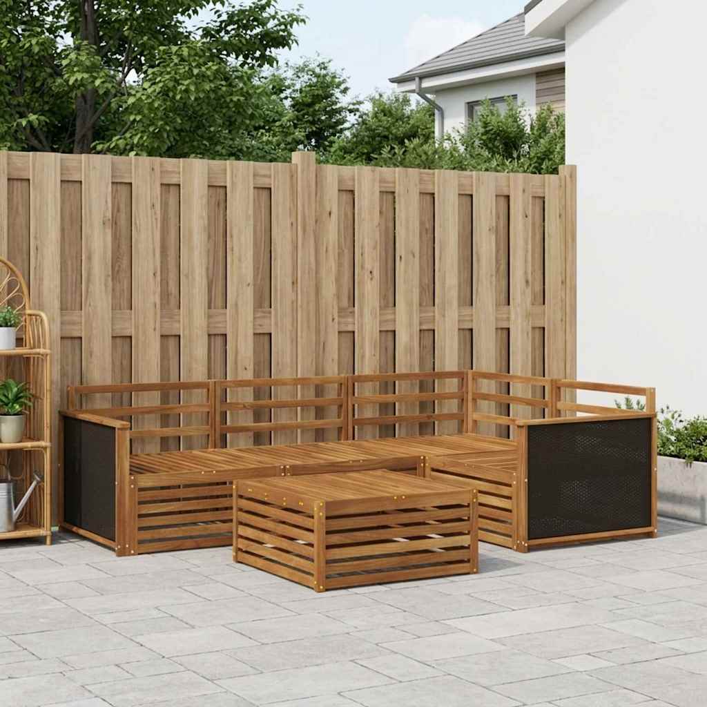 Udendørs sofagruppe 5 pcs Naturfarvet 79 x 79 x 37 cm