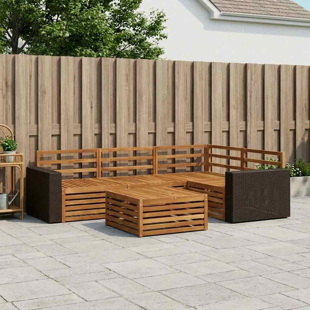Udendørs sofagruppe 5 pcs Naturfarvet 79 x 79 x 37 cm