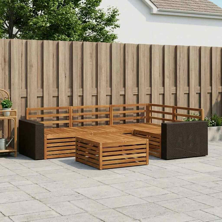Udendørs sofagruppe 5 pcs Naturfarvet 79 x 79 x 37 cm