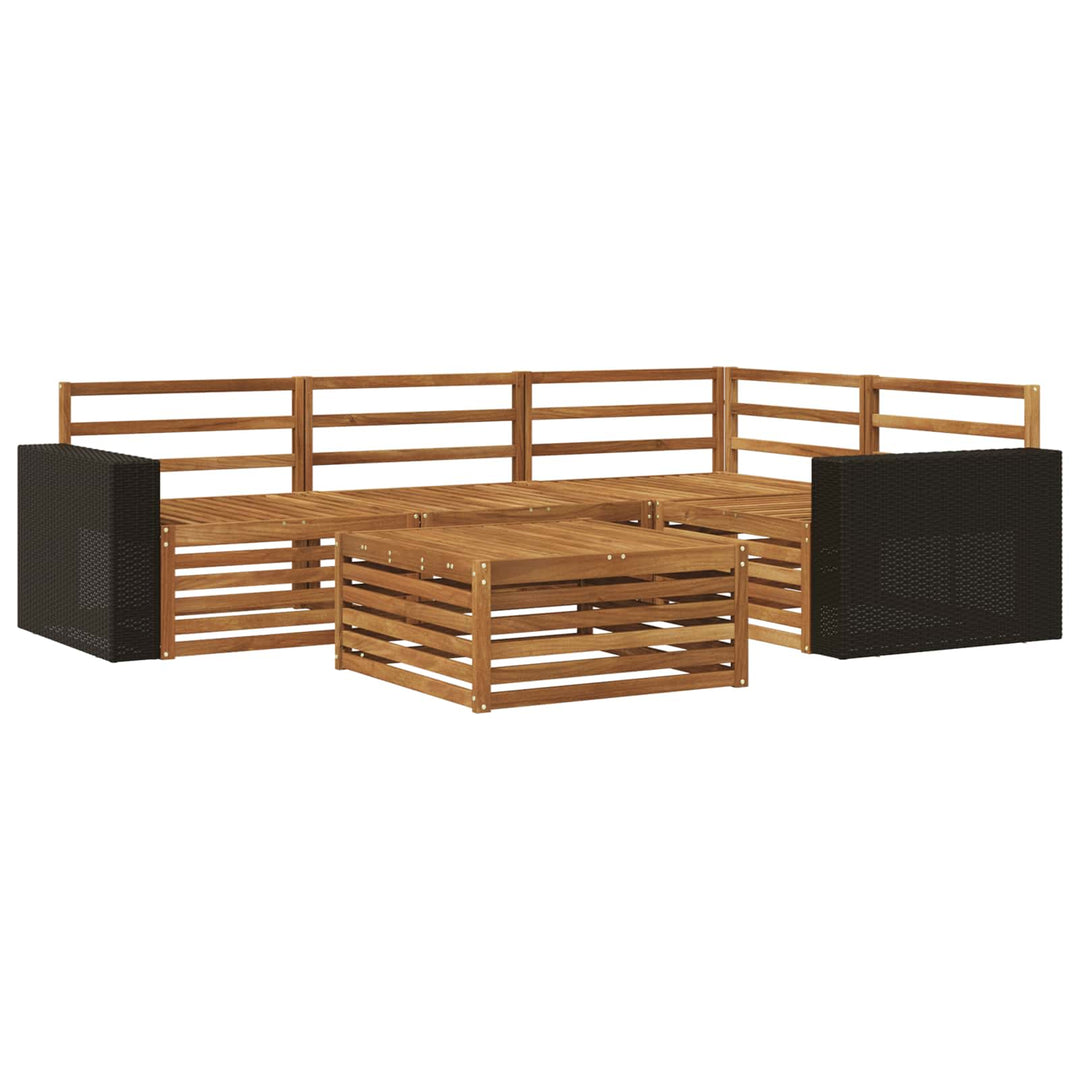 Udendørs sofagruppe 5 pcs Naturfarvet 79 x 79 x 37 cm