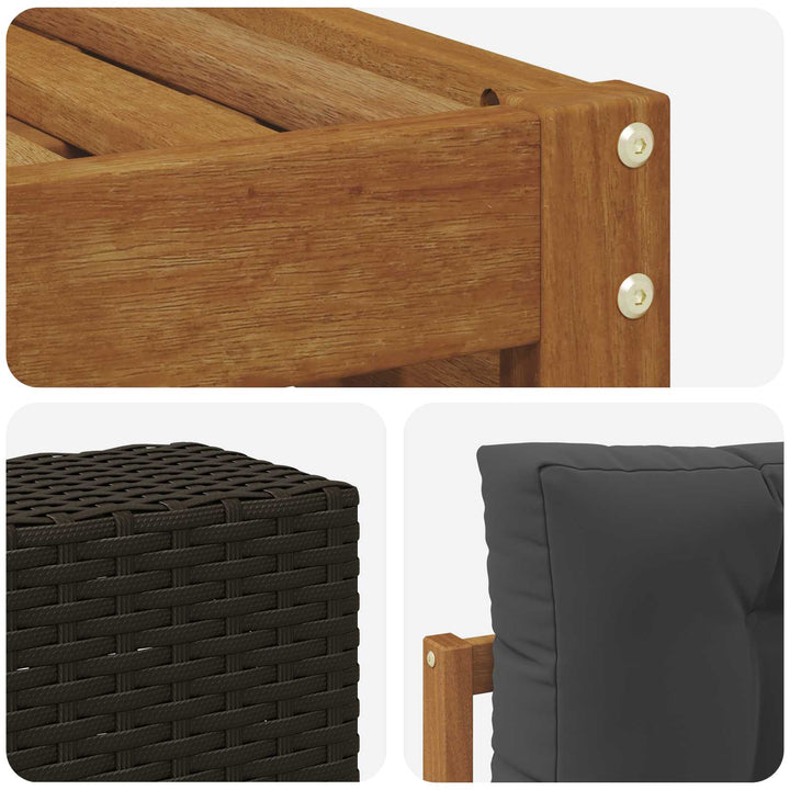 Udendørs sofagruppe 5 pcs Naturlig og Antracit 79 x 79 x 37 cm