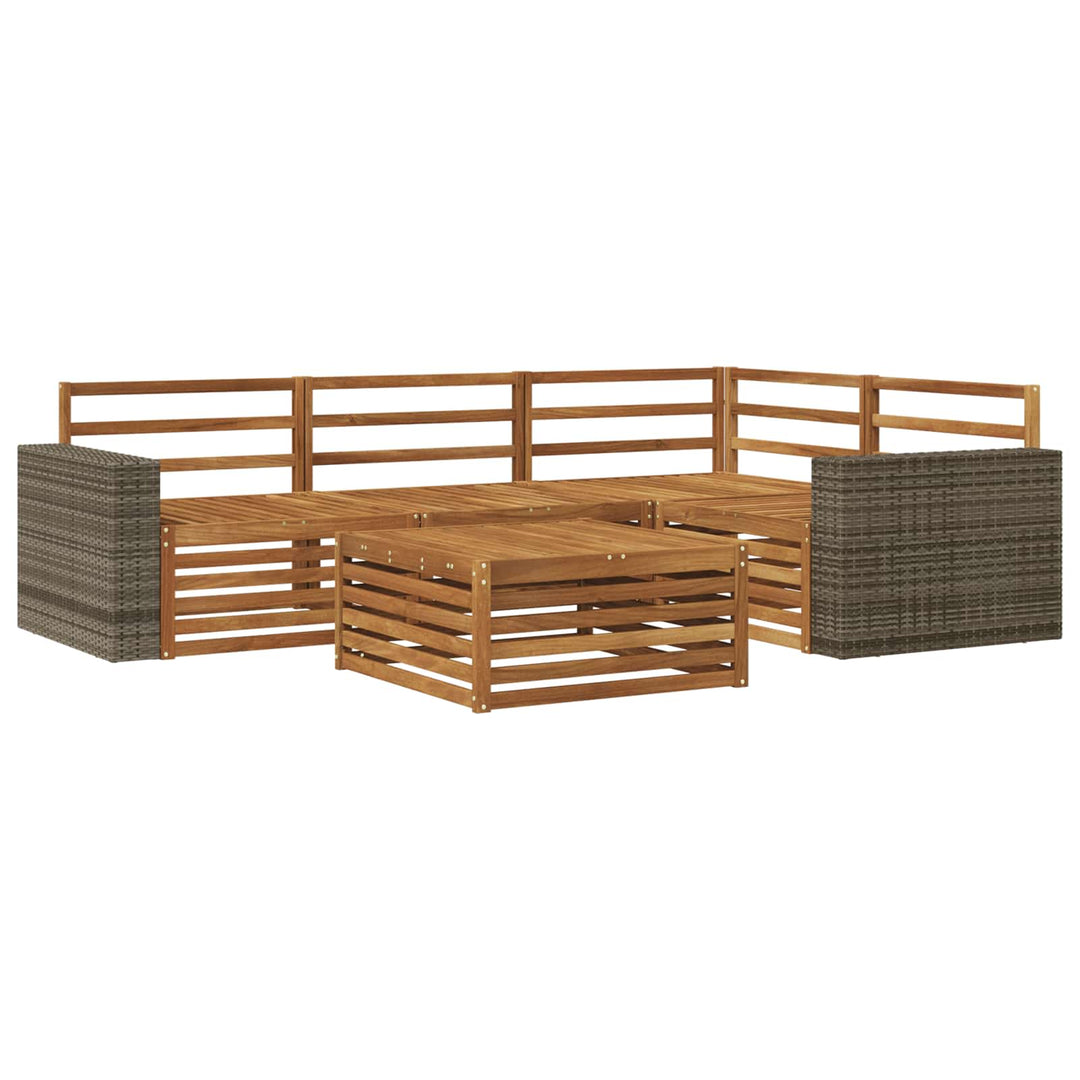 Udendørs sofagruppe 5 pcs Naturfarvet 79 x 79 x 37 cm