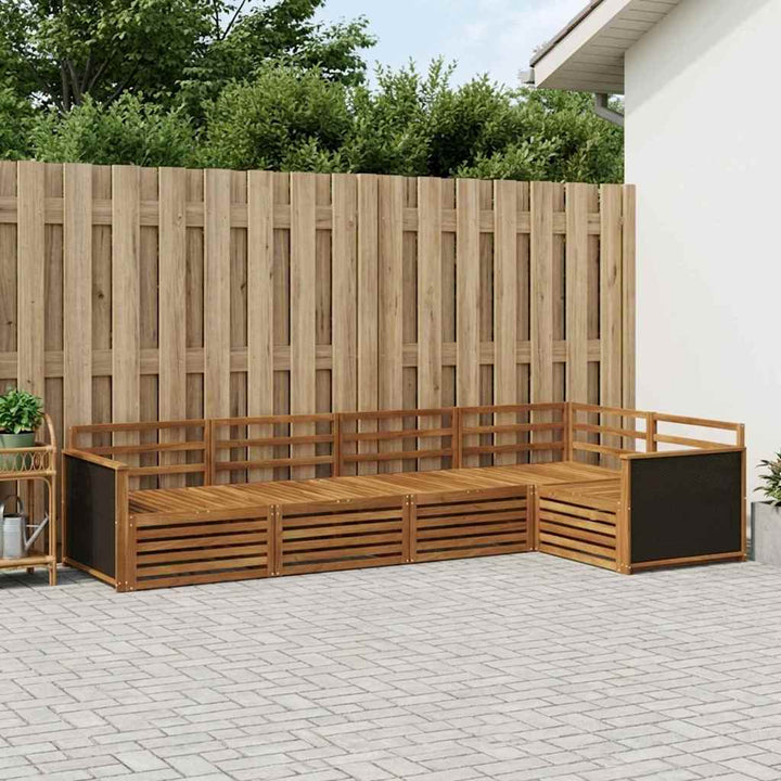 Udendørs sofagruppe 5 pcs Naturfarvet 323 x 164,5 x 73 cm