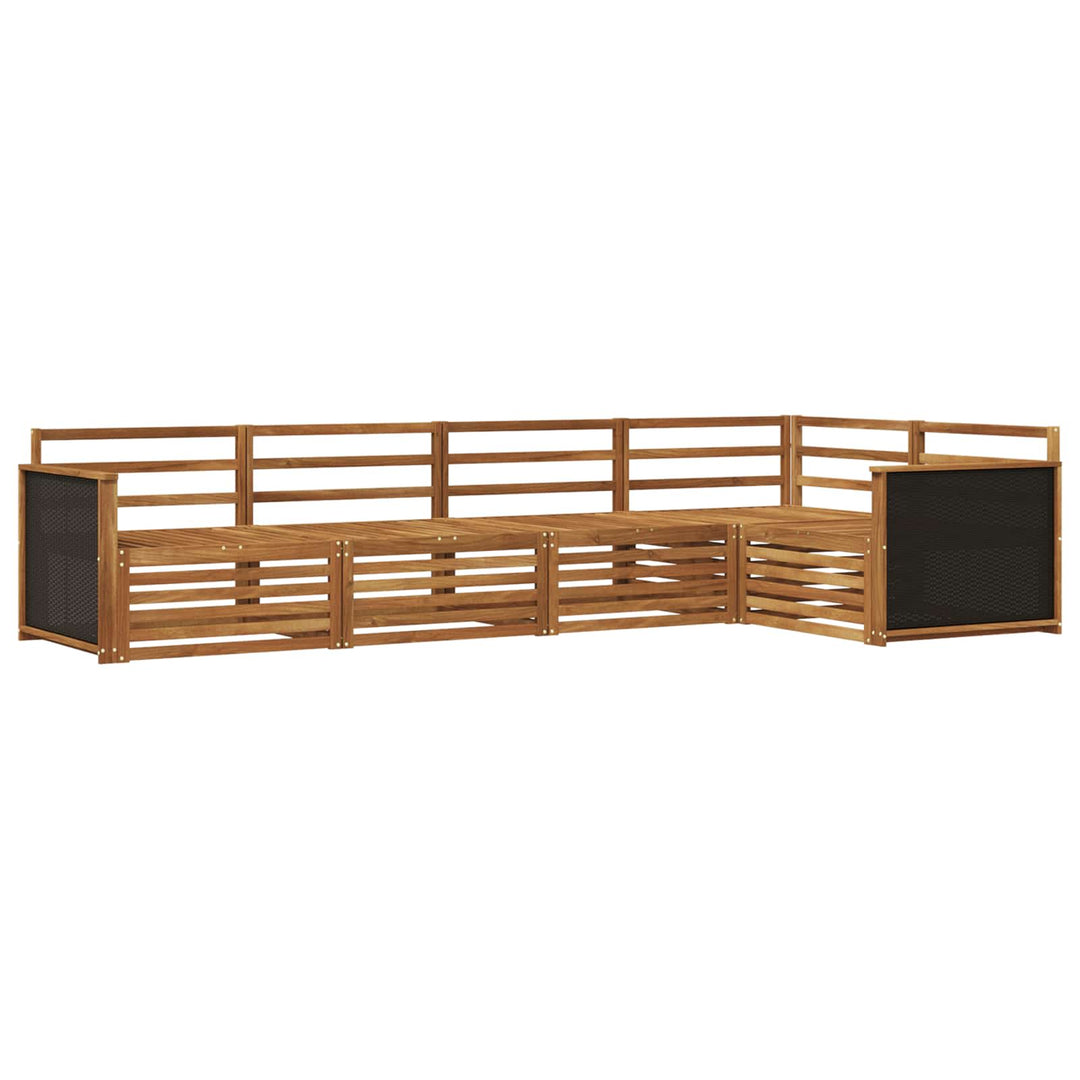 Udendørs sofagruppe 5 pcs Naturfarvet 323 x 164,5 x 73 cm
