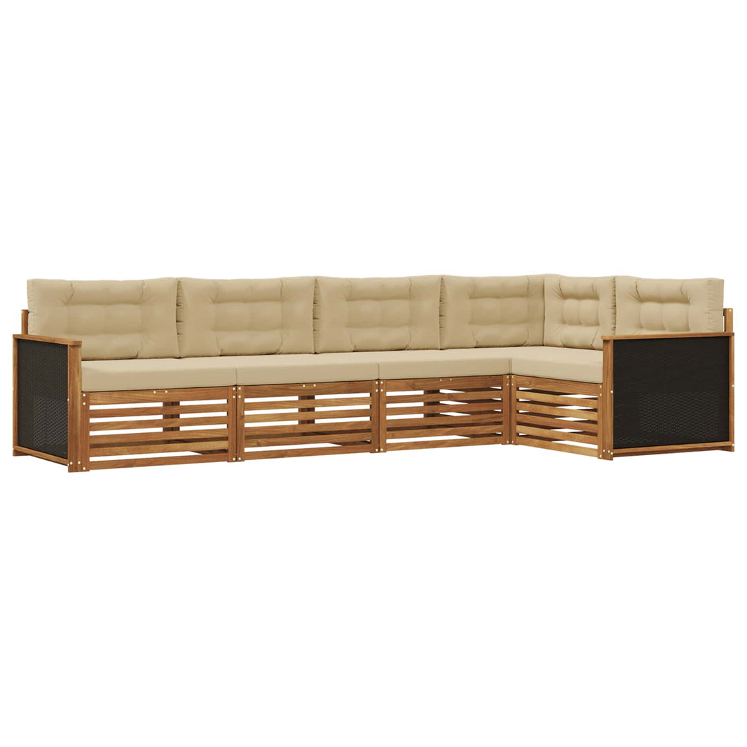 Udendørs sofagruppe 5 pcs Naturlig og Beige 323 x 164,5 x 73 cm