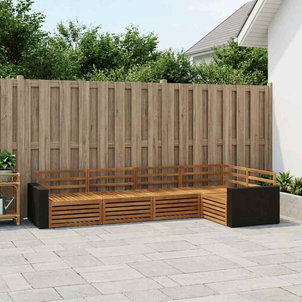 Udendørs sofagruppe 5 pcs Naturfarvet 331 x 172,5 x 73 cm