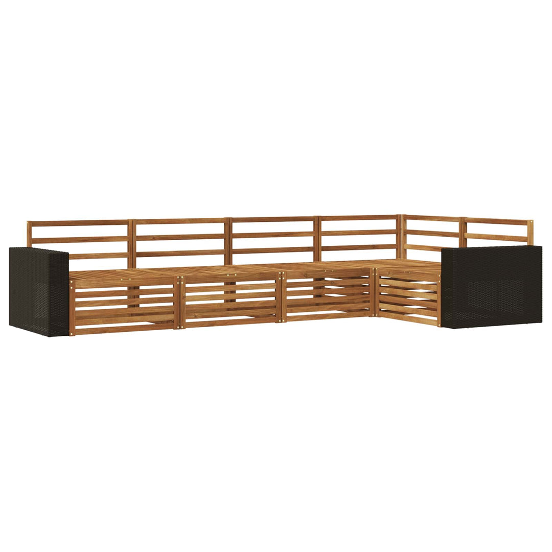 Udendørs sofagruppe 5 pcs Naturfarvet 331 x 172,5 x 73 cm