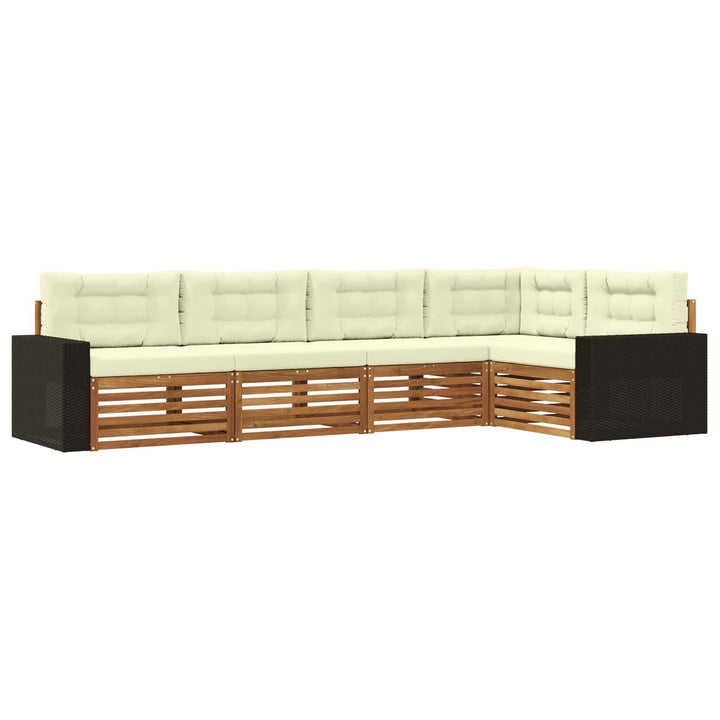 Udendørs sofagruppe 5 pcs Naturlig og Fløde 331 x 172,5 x 73 cm