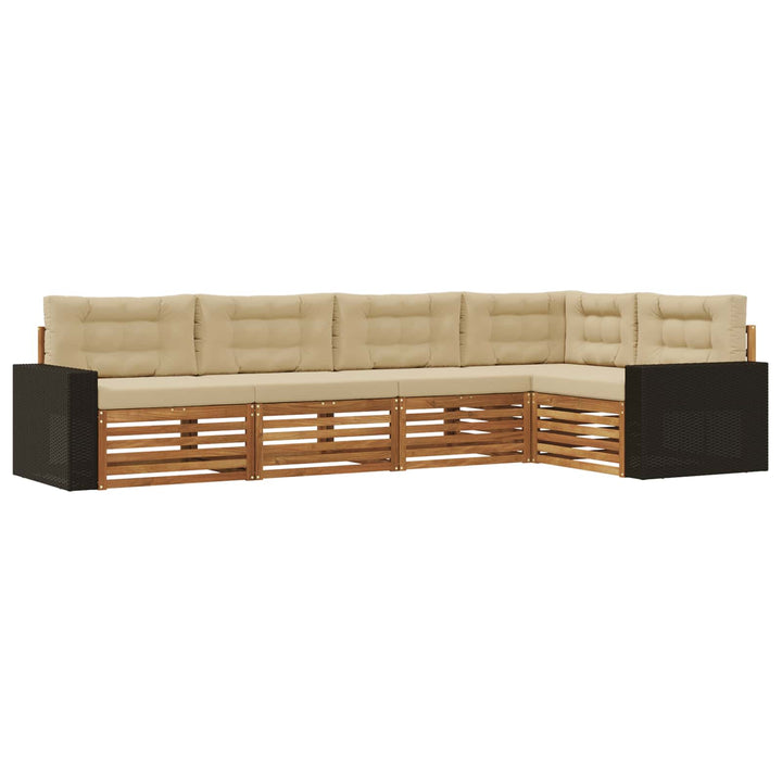 Udendørs sofagruppe 5 pcs Naturlig og Beige 331 x 172,5 x 73 cm