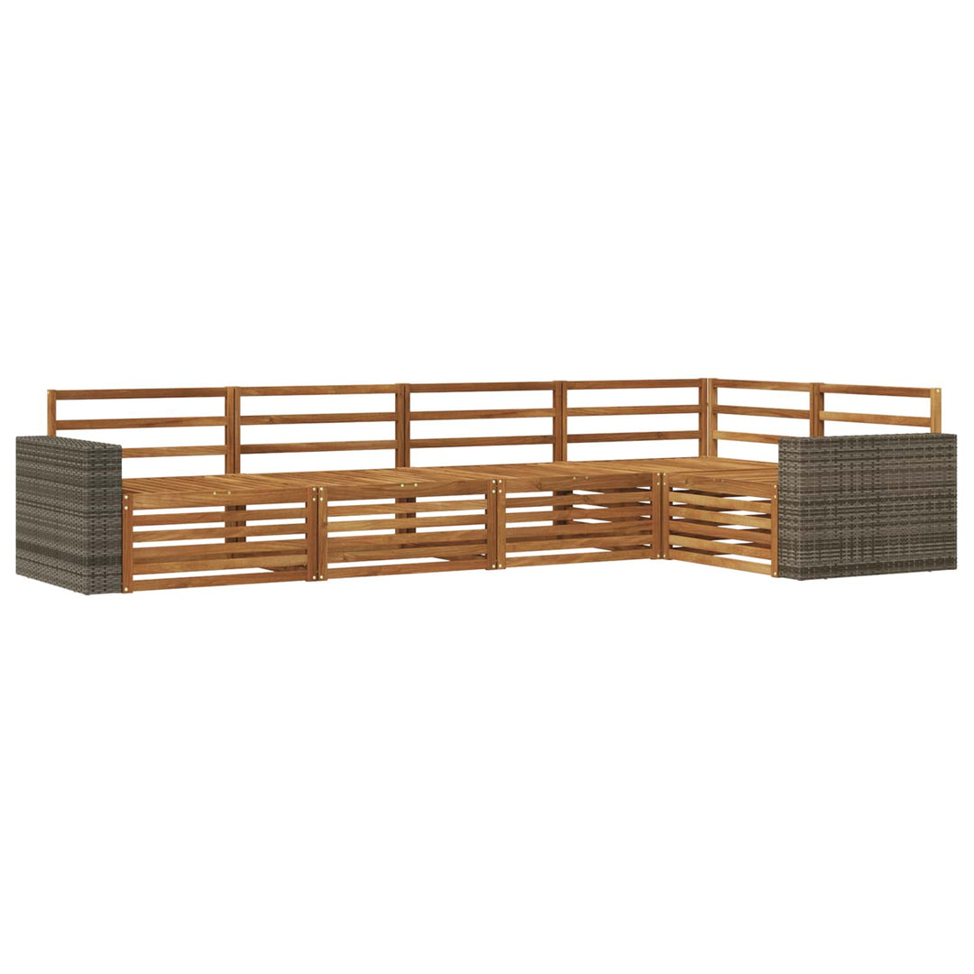 Udendørs sofagruppe 5 pcs Naturfarvet 331 x 172,5 x 73 cm