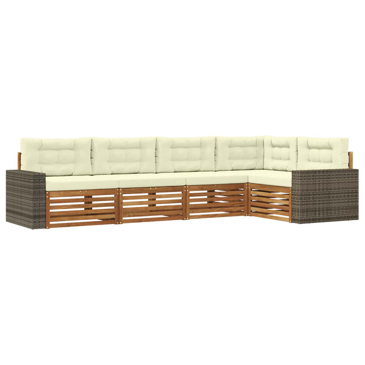 Udendørs sofagruppe 5 pcs Naturlig og Fløde 331 x 172,5 x 73 cm