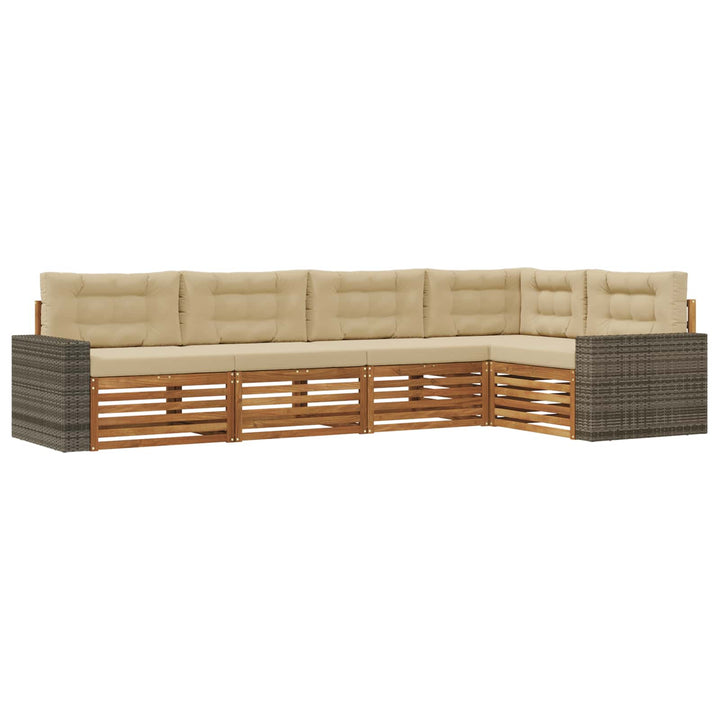 Udendørs sofagruppe 5 pcs Naturlig og Beige 331 x 172,5 x 73 cm