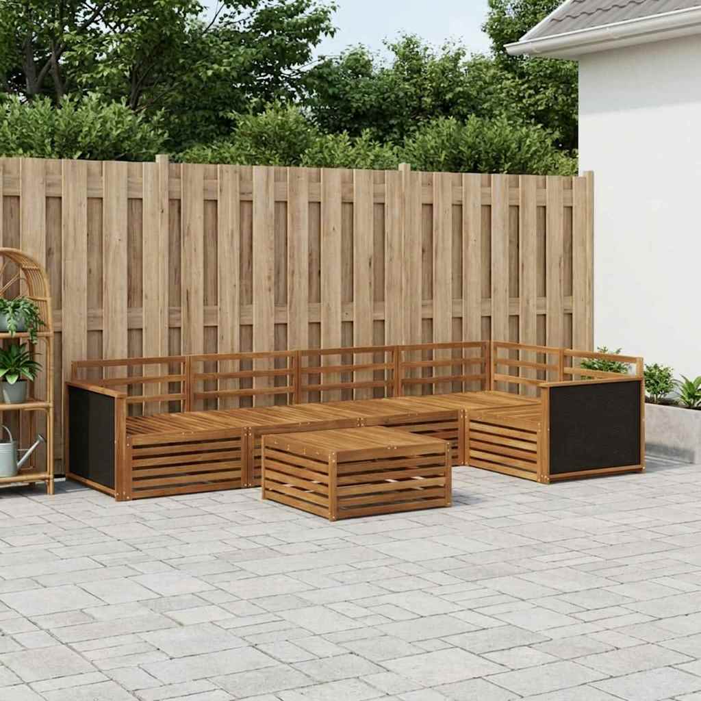 Udendørs sofagruppe 6 pcs Naturfarvet 79 x 79 x 37 cm