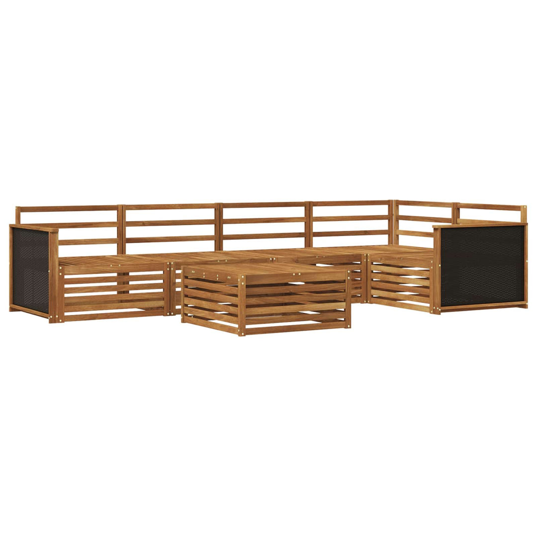 Udendørs sofagruppe 6 pcs Naturfarvet 79 x 79 x 37 cm