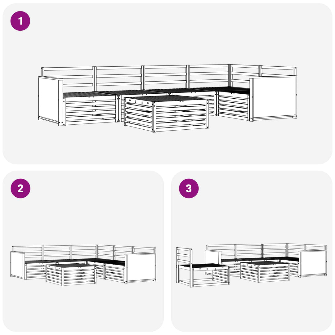 Udendørs sofagruppe 6 pcs Naturfarvet 79 x 79 x 37 cm