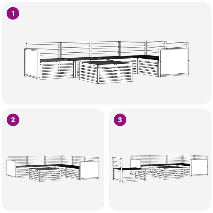 Udendørs sofagruppe 6 pcs Naturfarvet 79 x 79 x 37 cm