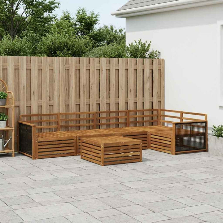 Udendørs sofagruppe 6 pcs Naturfarvet Massivt Akacietræ