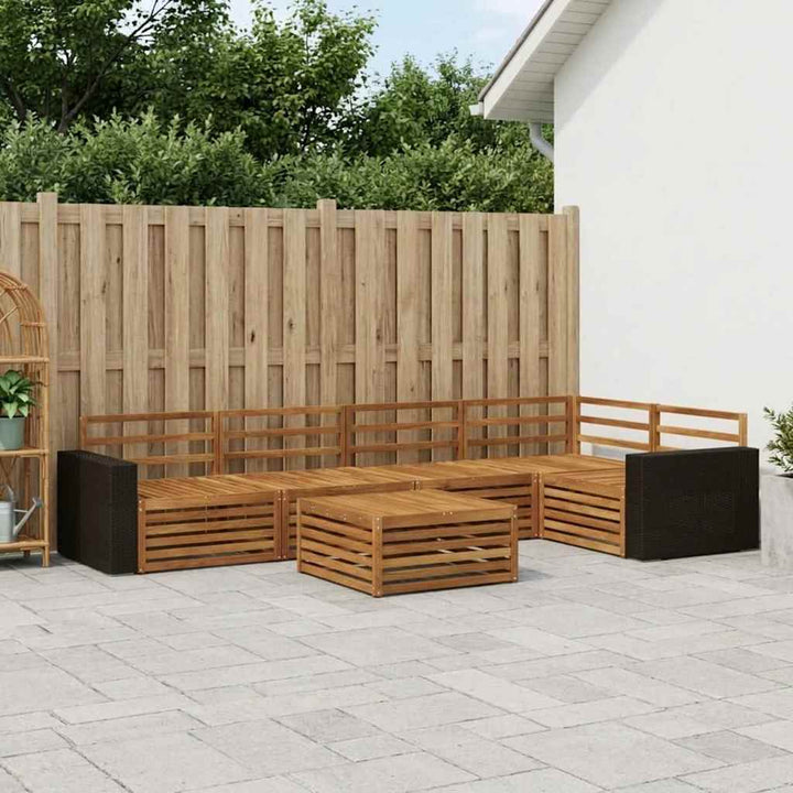 Udendørs sofagruppe 6 pcs Naturfarvet 79 x 79 x 37 cm