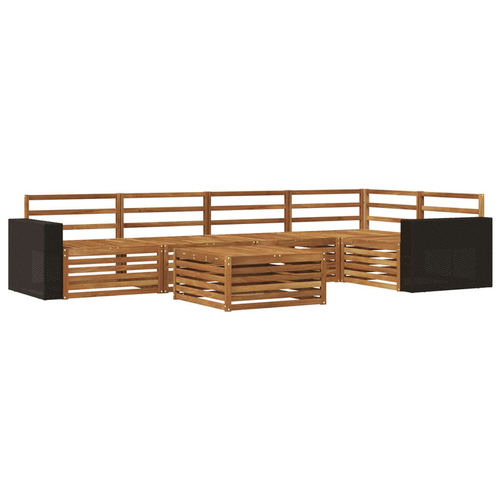 Udendørs sofagruppe 6 pcs Naturfarvet 79 x 79 x 37 cm