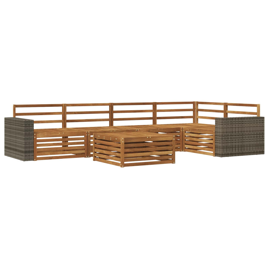 Udendørs sofagruppe 6 pcs Naturfarvet 79 x 79 x 37 cm