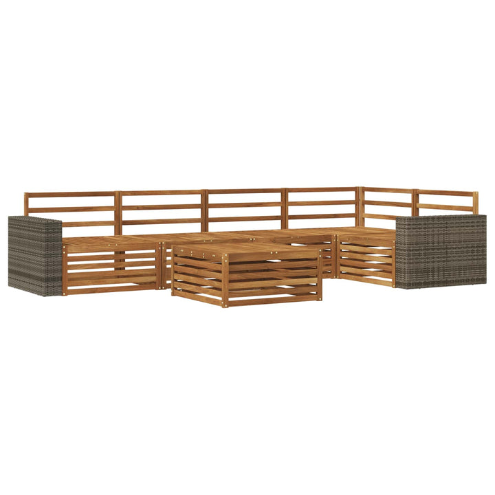 Udendørs sofagruppe 6 pcs Naturfarvet 79 x 79 x 37 cm