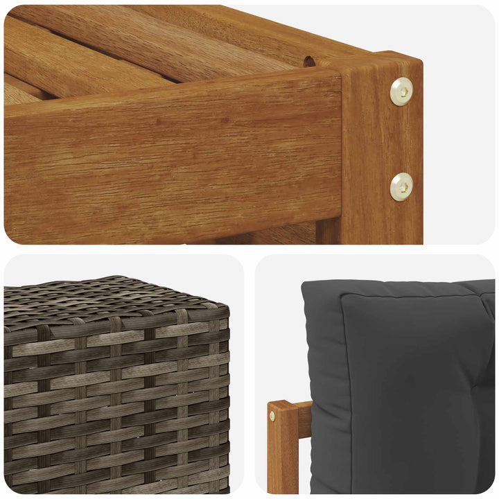 Udendørs sofagruppe 6 pcs Naturlig og Antracit 79 x 79 x 37 cm
