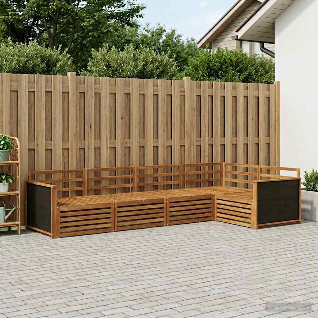 Udendørs sofagruppe 6 pcs Naturfarvet 406 x 168,5 x 73 cm