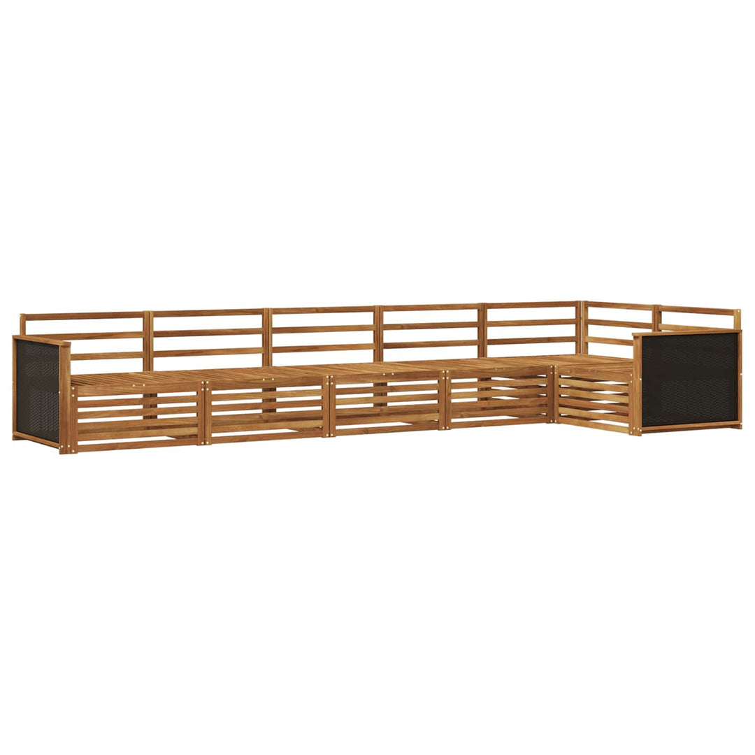Udendørs sofagruppe 6 pcs Naturfarvet 406 x 168,5 x 73 cm