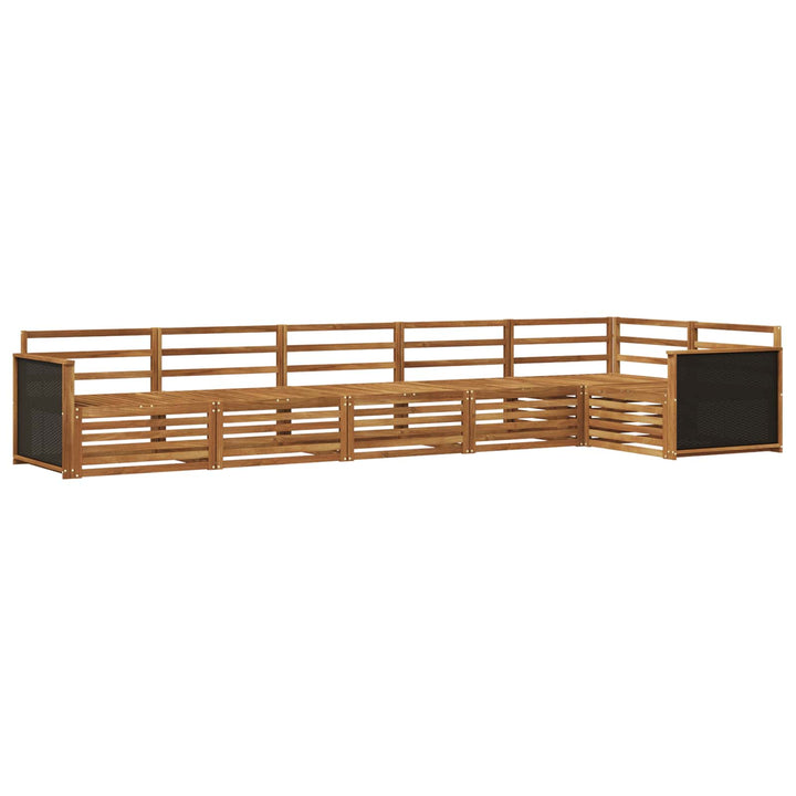 Udendørs sofagruppe 6 pcs Naturfarvet 406 x 168,5 x 73 cm