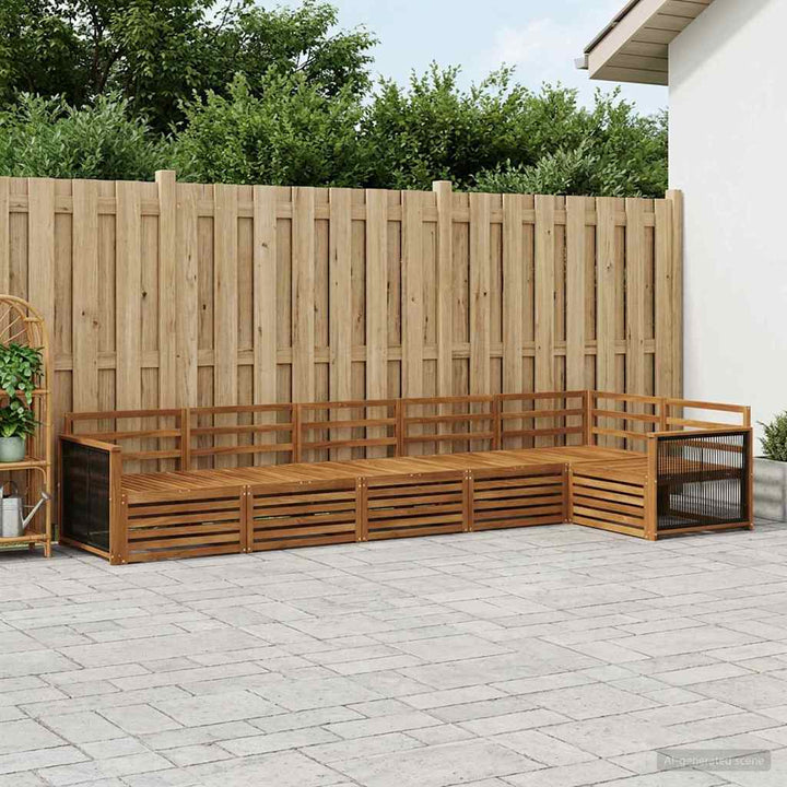Udendørs sofagruppe 6 pcs Naturfarvet Massivt Akacietræ
