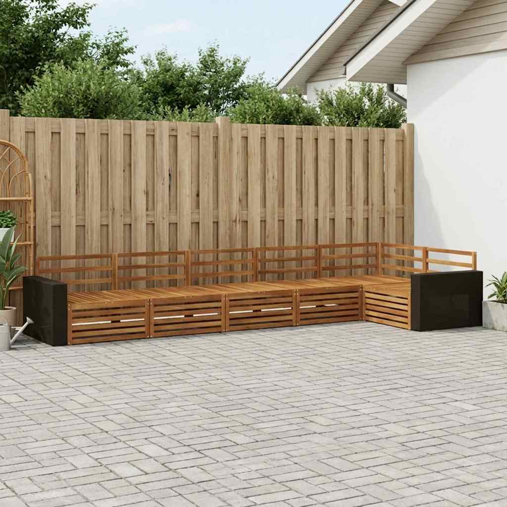Udendørs sofagruppe 6 pcs Naturfarvet 402 x 172,5 x 73 cm