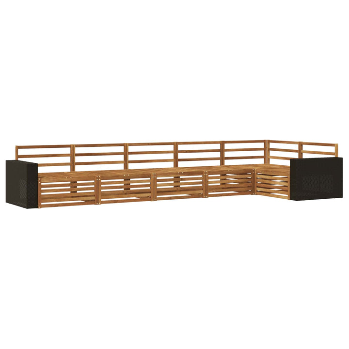 Udendørs sofagruppe 6 pcs Naturfarvet 402 x 172,5 x 73 cm