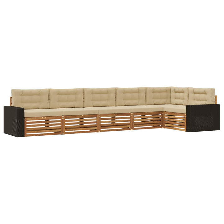 Udendørs sofagruppe 6 pcs Naturlig og Beige 402 x 172,5 x 73 cm