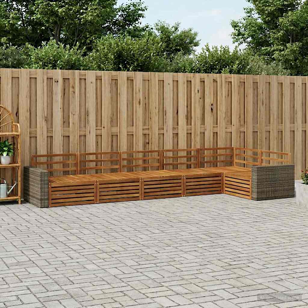 Udendørs sofagruppe 6 pcs Naturfarvet 402 x 172,5 x 73 cm