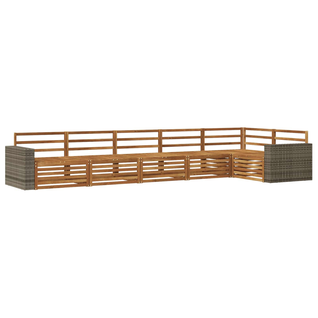 Udendørs sofagruppe 6 pcs Naturfarvet 402 x 172,5 x 73 cm