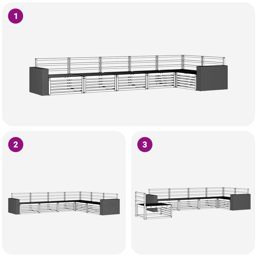 Udendørs sofagruppe 6 pcs Naturfarvet 402 x 172,5 x 73 cm