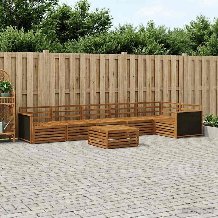 Udendørs sofagruppe 7 pcs Naturfarvet 79 x 79 x 37 cm