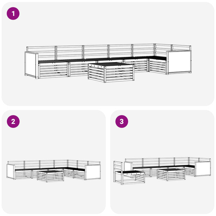 Udendørs sofagruppe 7 pcs Naturfarvet 79 x 79 x 37 cm