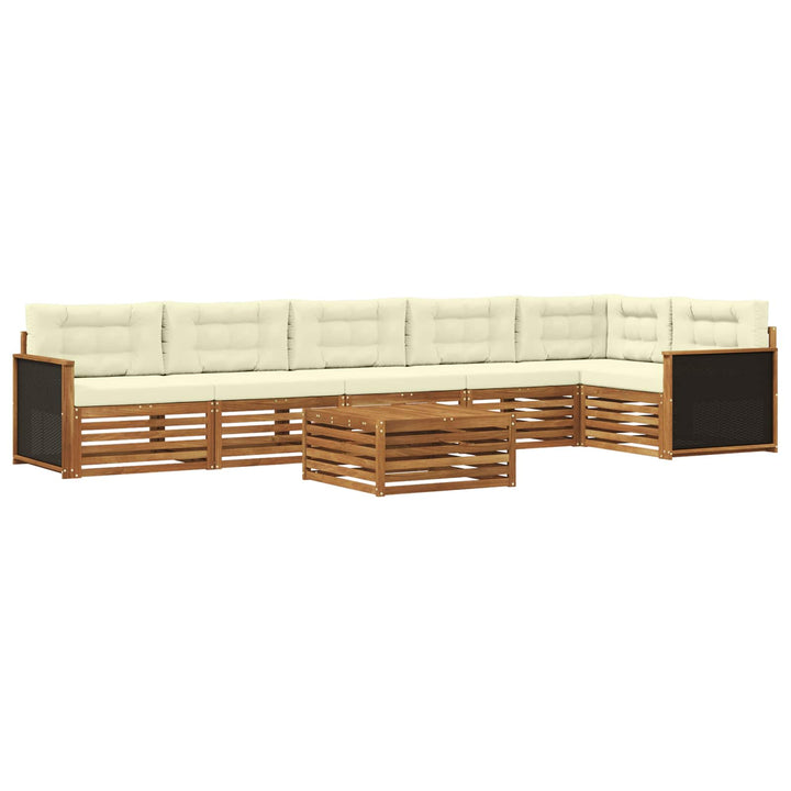 Udendørs sofagruppe 7 pcs Naturlig og Fløde 79 x 79 x 37 cm