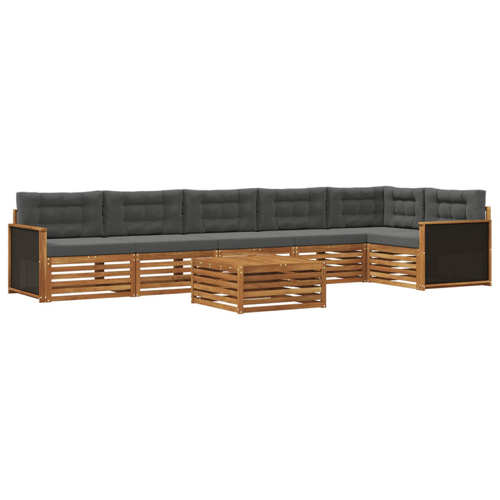 Udendørs sofagruppe 7 pcs Naturlig og Antracit 79 x 79 x 37 cm