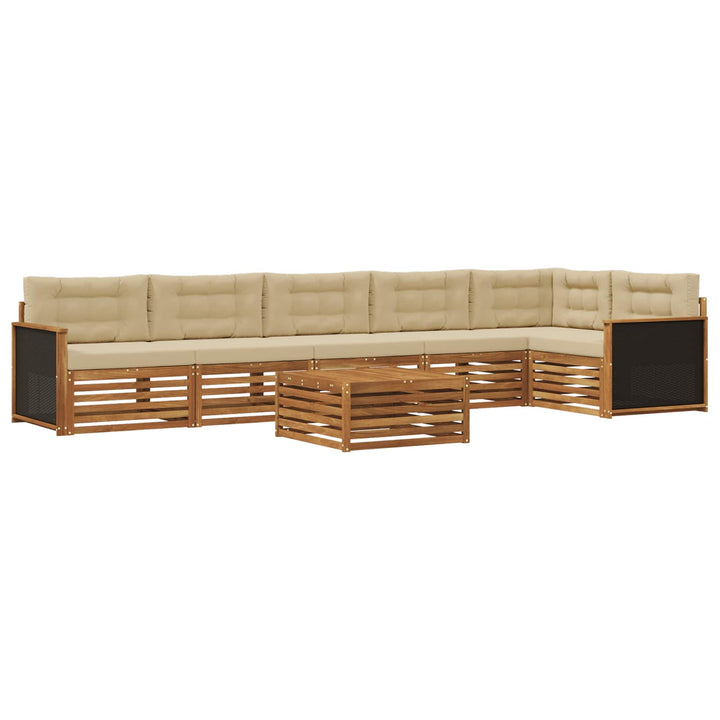 Udendørs sofagruppe 7 pcs Naturlig og Beige 79 x 79 x 37 cm