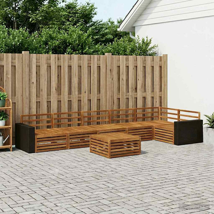 Udendørs sofagruppe 7 pcs Naturfarvet 79 x 79 x 37 cm