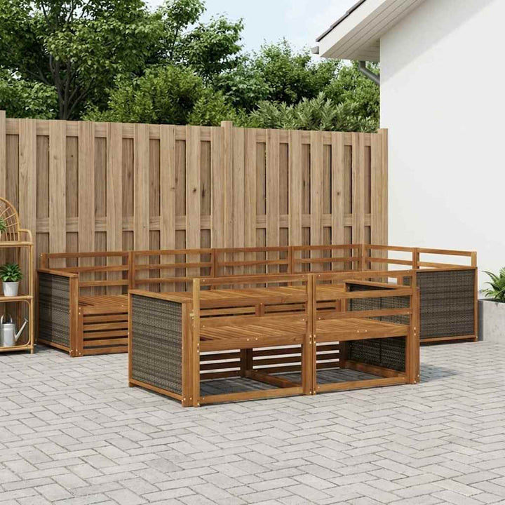 Udendørs sofagruppe 7 pcs Naturfarvet